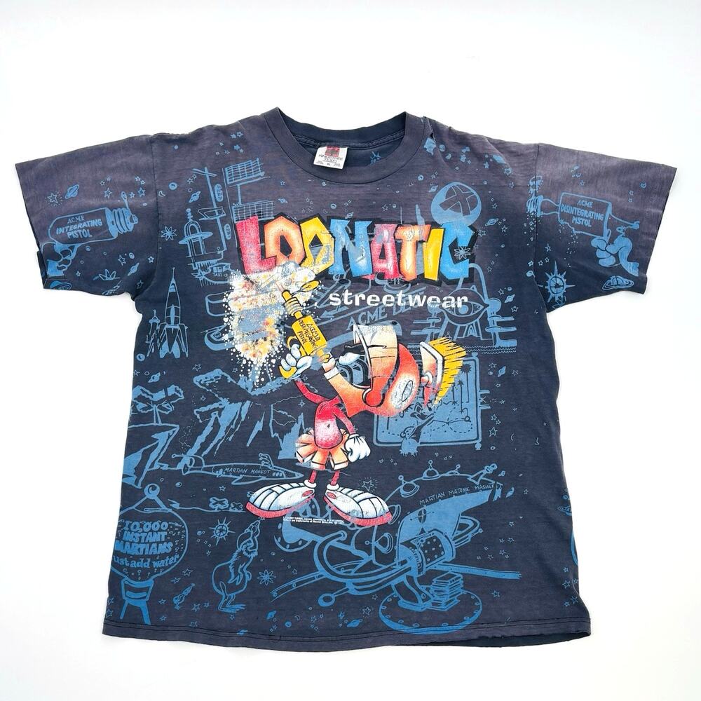 Vintage Marvin The Martian T Shirt AOP Loonatic Streetwear 1990s VTG Thrashed